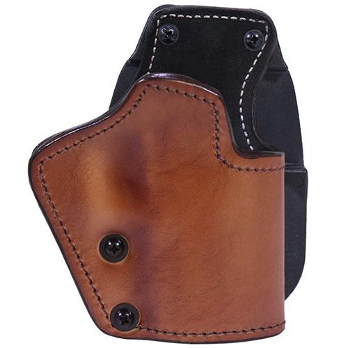 Frontline 3 Layer Synthetic Leather Paddle Holster Jericho/Baby Eagle Steel Mid Size with Rails, Brown, Right Hand