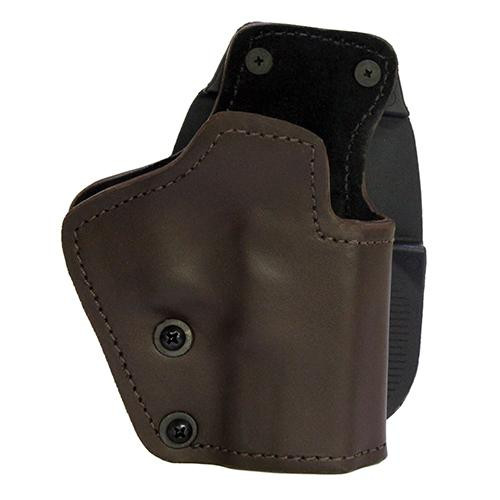 Frontline 3 Layer Synthetic Leather Paddle Holster Jericho/Baby Eagle Steel Full Size with Rails, Brown, Right Hand