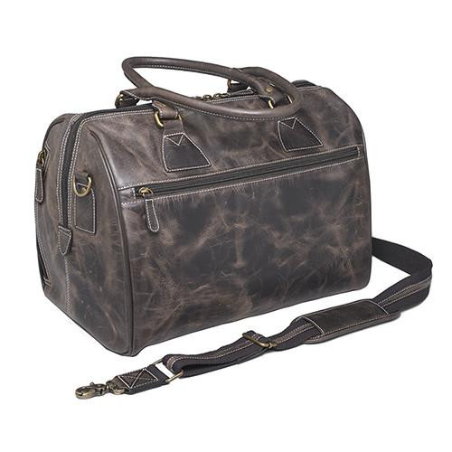 Gun Toten Mamas Buffalo Leather 15" Duffle Bag, Vintage Brown Distress
