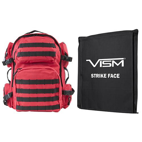 NcStar Tactical Backpack with 10" x 12" Square Panels Red with Black Trim