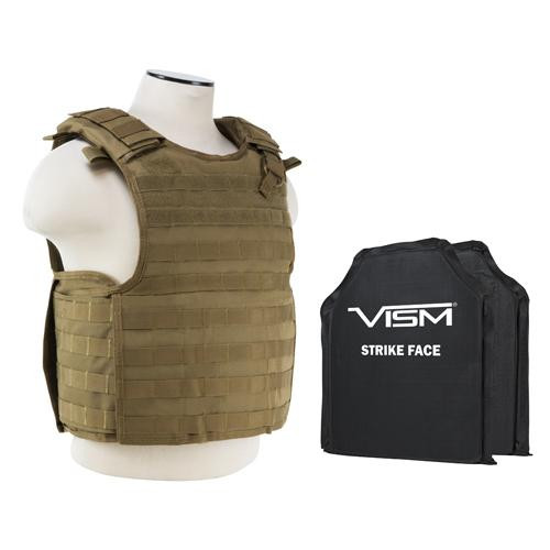 NcStar QR Plate Carrier Vest with 10" x 12" Soft Panels Tan