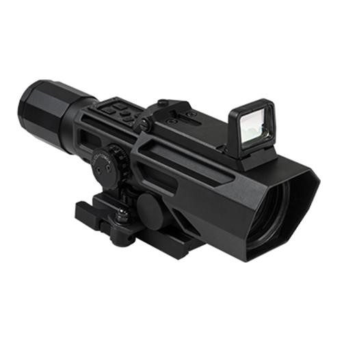 NcStar ADO 3-9x42mm Scope P4 Sniper Reticle with Flip Up Red Dot Optic, Black