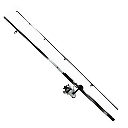 Daiwa D-Wave Saltwater Spinning Combo 1 Bearing, 11 Length, 2 Piece Rod, Medium Power, Fiberglass Blank Material