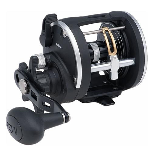 Penn Rival Level Wind Conventional Reel 30 Reel Size, 3.9:1 Gear Ratio, 27" Retrieve Rate, 2 Bearings, Left Hand