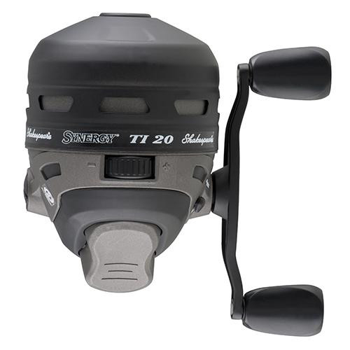 Shakespeare Synergy Ti Spincast Reel 20 Reel Size, 3.2:1 Gear Ratio, 2 Bearings, 20 lb Pre-Spooled, Ambidextrous