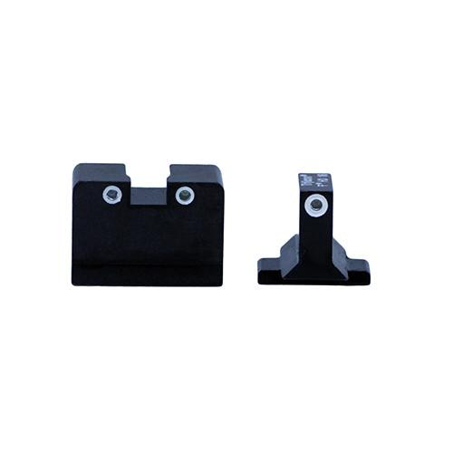Trijicon Bright and Tough Night Sight Suppressor Set Sig Sauer Models Calibrated .40 S&W/.45 ACP, White Front/Rear with Green Lamps