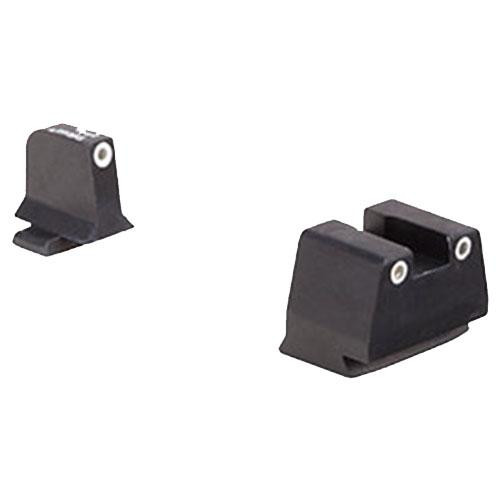 Trijicon Bright and Tough Night Sight Suppressor Set FNH Models FNX-45 and FNP-45, White Front/Rear with Green Lamps