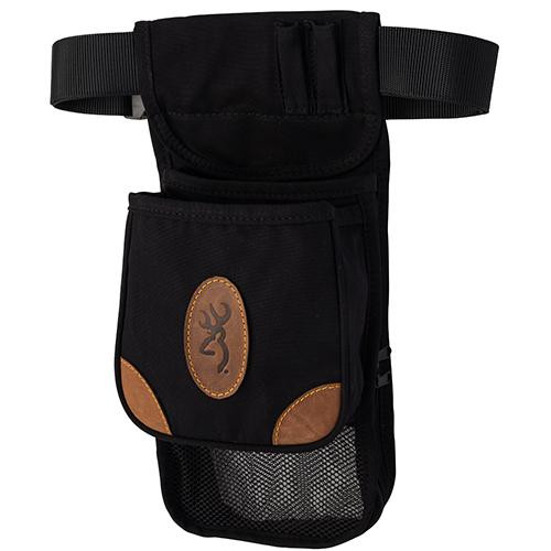 Browning Lona Canvas/Leather Large Deluxe Shell Pouch, Black/Brown