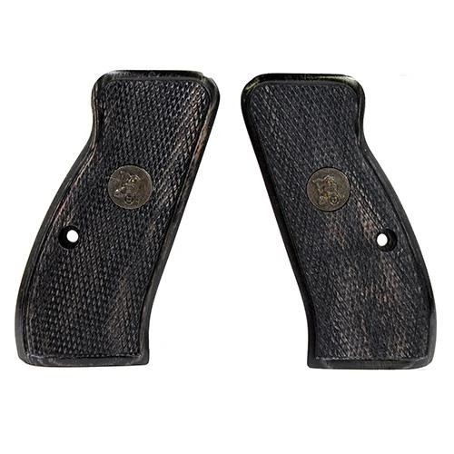 Pachmayr Renegade Wood Laminate Pistol Grips CZ 75 Compact, Charcoal, Checkered