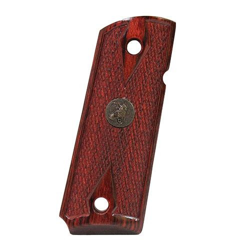 Pachmayr Renegade Wood Laminate Pistol Grips 1911 Officer, Rosewood Double Diamond