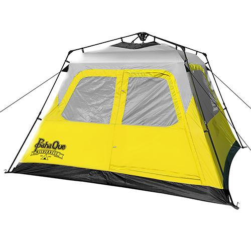 PahaQue Basecamp Quick Pitch 6 Person Tent, Gray/Yellow