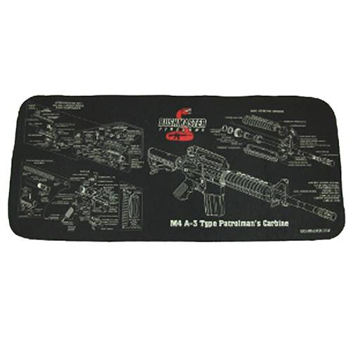 Bushmaster Neoprene M4 Schematic Gun Cleaning Mat 28"x12", Matte Black