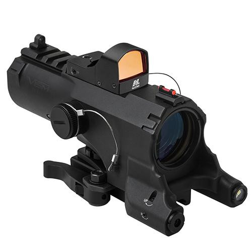 NcStar ECO MOD2 4x34mm Scope Blue Ill/Green Laser, Black
