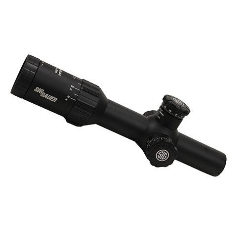 Sig Sauer Tango4 FFP Tactical Riflescope 1-4x24mm, 30mm Main Tube, 5.56/7.62 Horseshoe-Dot , Graphite