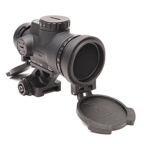 Trijicon 1x25mm Patrol Riflescope with Miniature Rifle Optic (MRO) 2.0 MOA Adjustable Red Dot Reticle with 1/3 Co-Witness Quick Release Mount, Blk