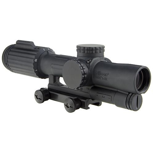 Trijicon VCOG 1-6x24mm Green Segmented Riflescope Circle/Crosshair MOA Reticle with Thumb Screw Mount, Black