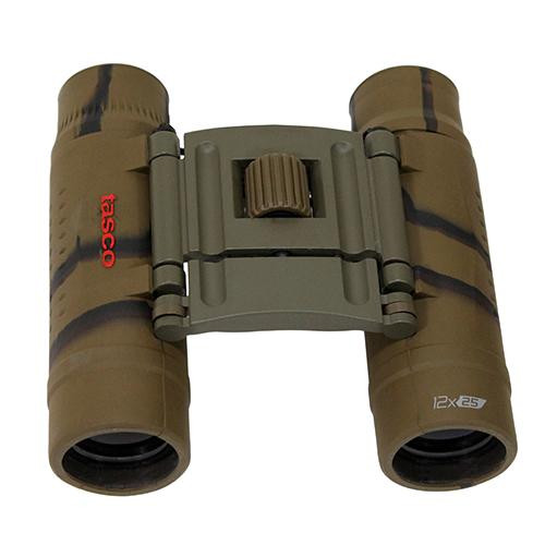 Tasco Essentials Binoculars 12X25mm, Roof, Brown Camo