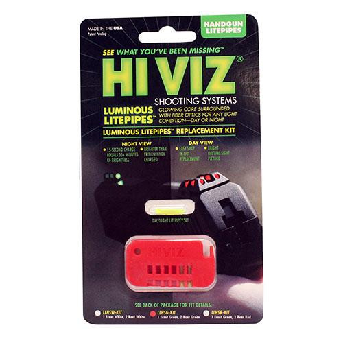 HIVIZ Sight Systems S Luminous LitePipe Replacement Kit Front and Rear, Green