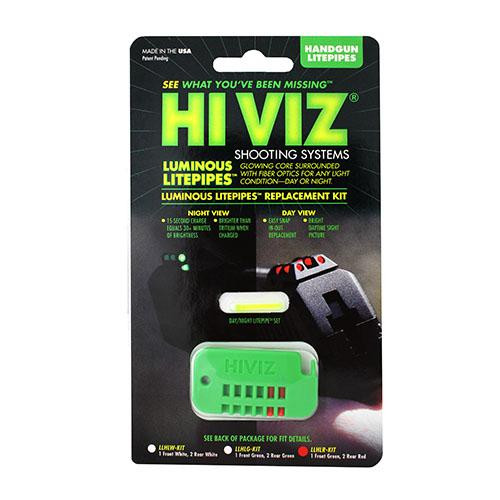 HIVIZ Sight Systems L Luminous LitePipe Rplcmnt Kit Front and Rear, Red