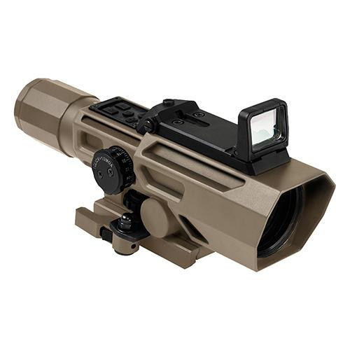 NcStar ADO 3-9x42mm Scope P4 Sniper Reticle, Green Lens, Tan