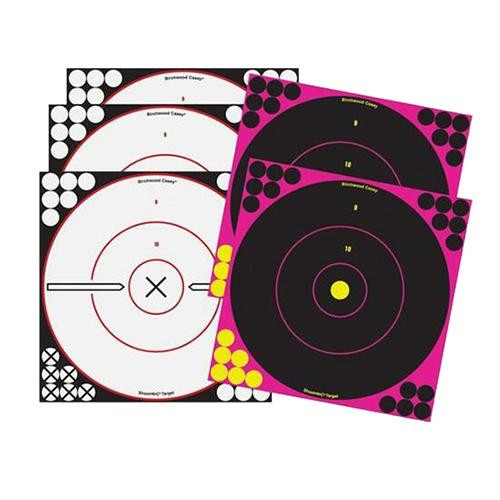 Birchwood Casey Shoot-N-C Combo 3 White Bulls-eye and 2 Pink Bulls-eye Targets, (12")