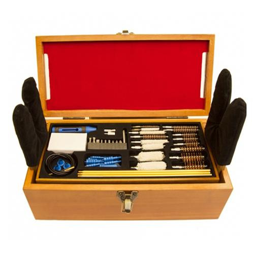 Gunmaster 50 Piece Wooden Cleaning Station Cleaning Kit