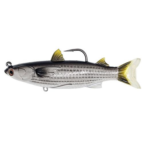 LiveTarget Lures Mullet Twitchbait Saltwater, 5 1/2", 9/0 Hook, Medium/Slow Sinking, Silver/Black