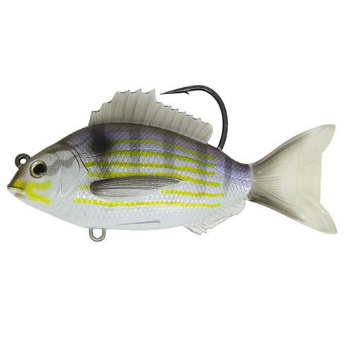 LiveTarget Lures Pinfish Rattlebait Saltwater, 4", 7/0, Medium/Slow Sinking, Silver/Violet