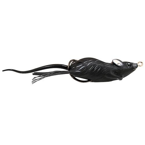 LiveTarget Lures Field Mouse Hollow Body Freshwater, 3 1/2", 4/0 Hook, Topwater Depth, Black/Black