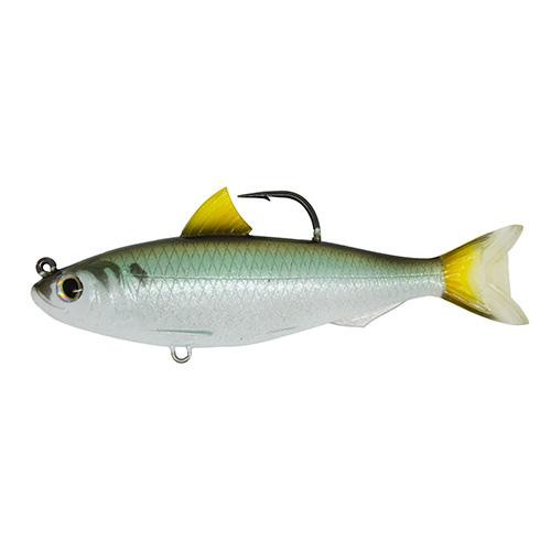 LiveTarget Lures Blueback Herring Jointed Bait Saltwater, 6 1/2", 11/0 Hook, Medium/Slow Sinking Speed, Green/Bronze