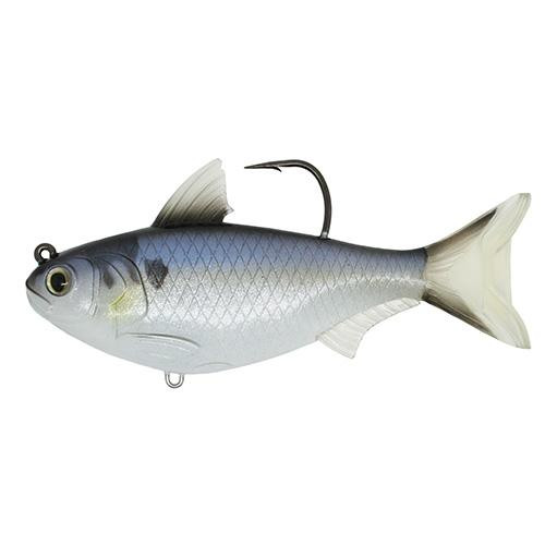 LiveTarget Lures Gizzard Shad Freshwater, 5 1/2", 9/0 Hook, Medium/Slow Sinking, White/Blue