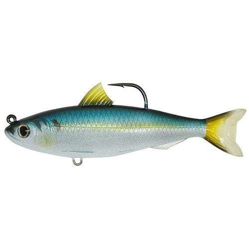 LiveTarget Lures Blueback Herring Jointed Bait Saltwater, 5 1/2", 9/0 Hook, Medium/Slow Sinking Speed, Blue/Black