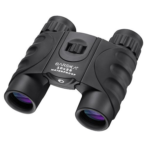 Barska Optics Colorado Waterproof Binocular 10x25mm, Black with Blue Lens, Boxed