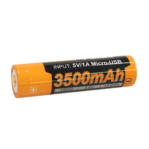 Fenix Flashlights Rechargeable Batteries 18650 (3.6V) 3500U mAh USB