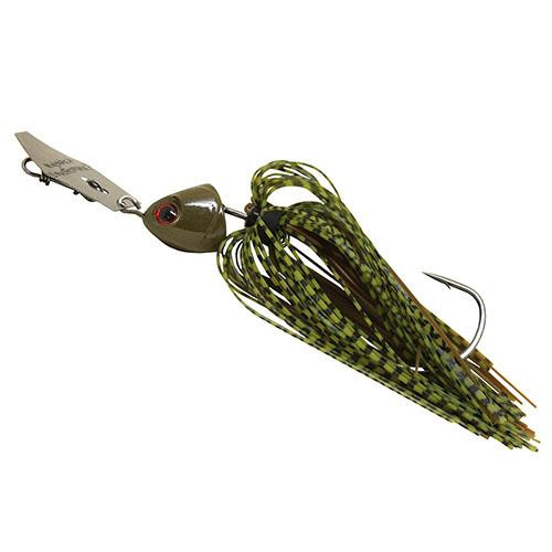 Z-man ChatterBait Freedom Lures 1/2 oz Weight, 5/0 VMC X Long Wide Gap Hook, Green Pumpkin/Black Blade, Per 1