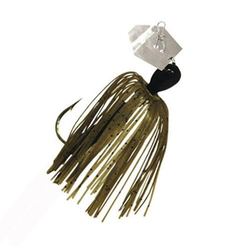 Z-man ChatterBait Mini Lures 3" Length, 1/4 oz Weight, Green Pumpkin/Black, Per 1