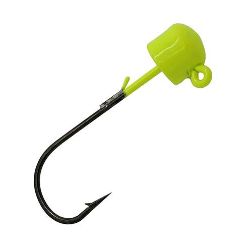 Z-man Power Finesse Shroomz Hooks 1/5 oz Weight, 3/0 Hook, Chartreuse, Per 3
