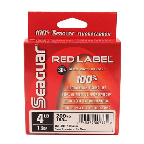 Seaguar Red Label Saltwater Fluorocarbon Line .006" Diameter, 4 lb Tested, 200 Yards, Clear