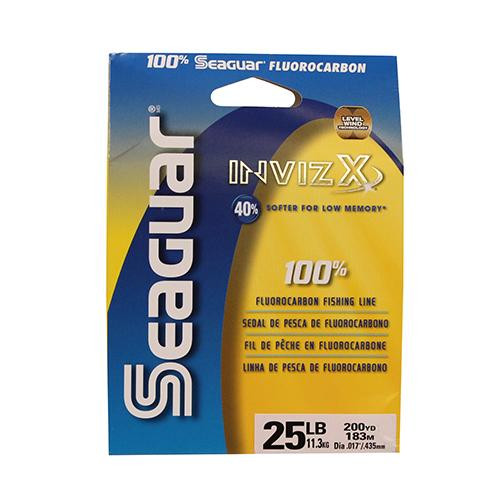 Seaguar InvizX Freshwater Fluorocarbon Line .017" Diameter, 25 lb Tested, 200 Yards, Clear