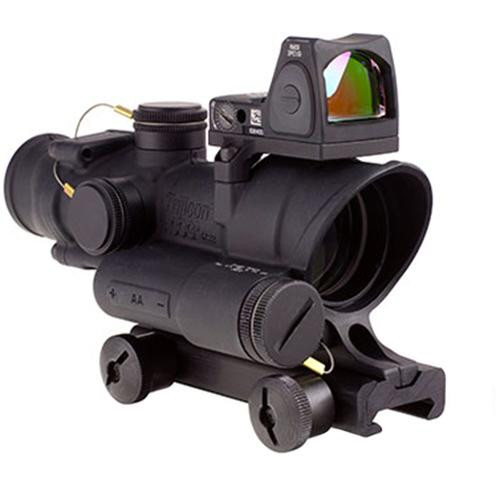 Trijicon ACOG 4x32mm Dual Illuminated Scope Adj, .223 Crosshair Reticle, TA51 Mount & 3.25 MOA RMR Type 2 Red Dot Sight, Blk