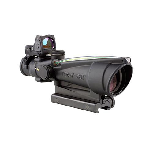 Trijicon ACOG 3.5x35mm Dual Illuminated Scope Green Chevron .223 Ballistic Reticle, 3.25 MOA RMR Type 2 Sight/TA51 Mount, Blk