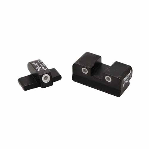 Trijicon FNH Bright and Tough 3 Dot Night Sight Set FN509, White Front and Rear