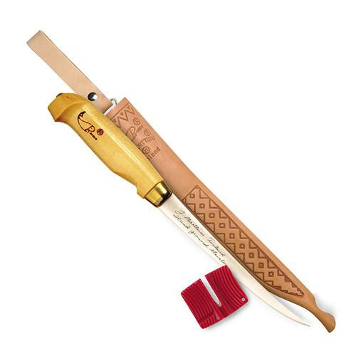Rapala Fish N Fillet Knife 7 Blade Length with Single Stage sharpener and Tooled Leather Sheath
