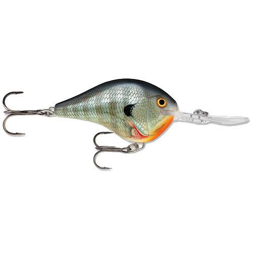 Rapala Dives-To Series Custom Ink Lure Size 04, 2" Length, 4' Depth, 2 Number 6 Treble Hooks, Bluegill, Per 1