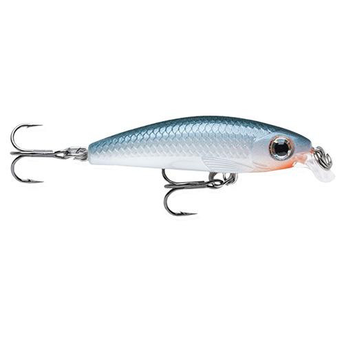 Rapala Ultra Light Minnow Lure Size 06, 2 1/2" Length, 2'-3' Depth, 2 Number 8 Treble Hooks, Shad, Per 1