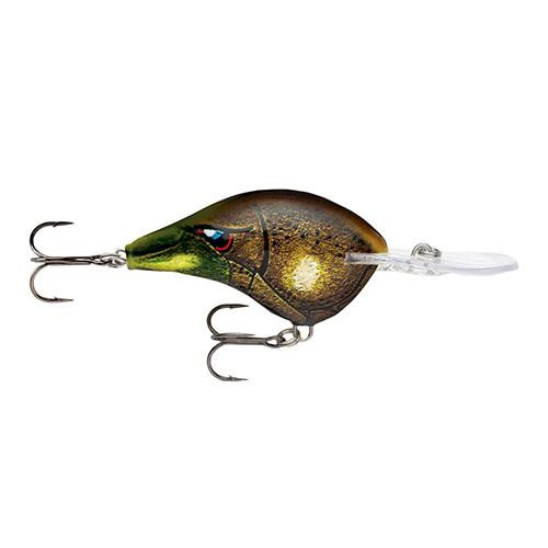 Rapala Dives-To Series Custom Ink Lure Size 04, 2" Length, 4' Depth, 2 Number 6 Treble Hooks, Mossy, Per 1