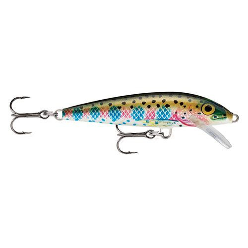 Rapala Original Floating Lure Size 05, 2 Length, 3'-5' Depth, 2 Number 10  Treble Hooks, Rainbow Trout, Per 1, F05RT