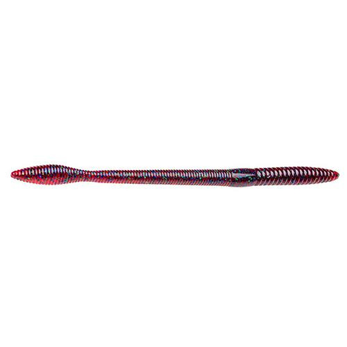 Strike King Lures Bull Worm Soft Plastic Lure 10" Body Length, Plum Apple, Per 6