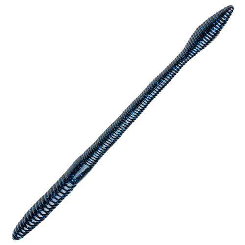 Strike King Lures Bull Worm Soft Plastic Lure 8" Body Length, Black Blue Flake, Package of 3