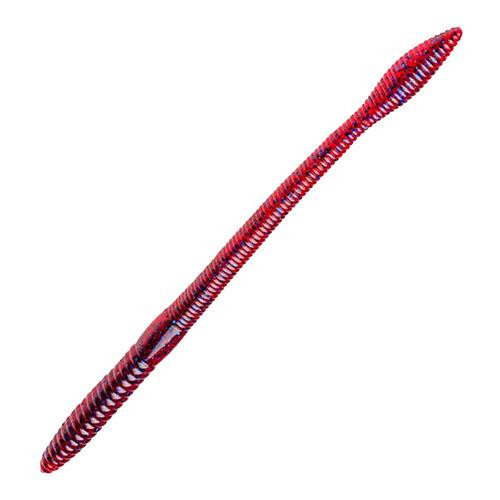 Strike King Lures Bull Worm Soft Plastic Lure 8" Body Length, Plum, Package of 3